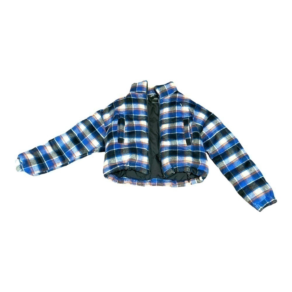 NEW Flannel print Urban Outfitters Winter Cropped Puffer Jacket
